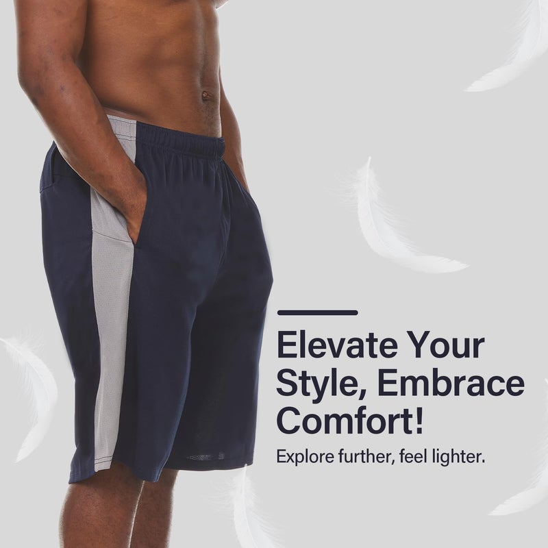 Essential Elements 4 Pack: Men's Dry-Fit Sweat Resistant Active Athletic Performance Shorts - Image 3
